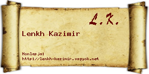 Lenkh Kazimir névjegykártya